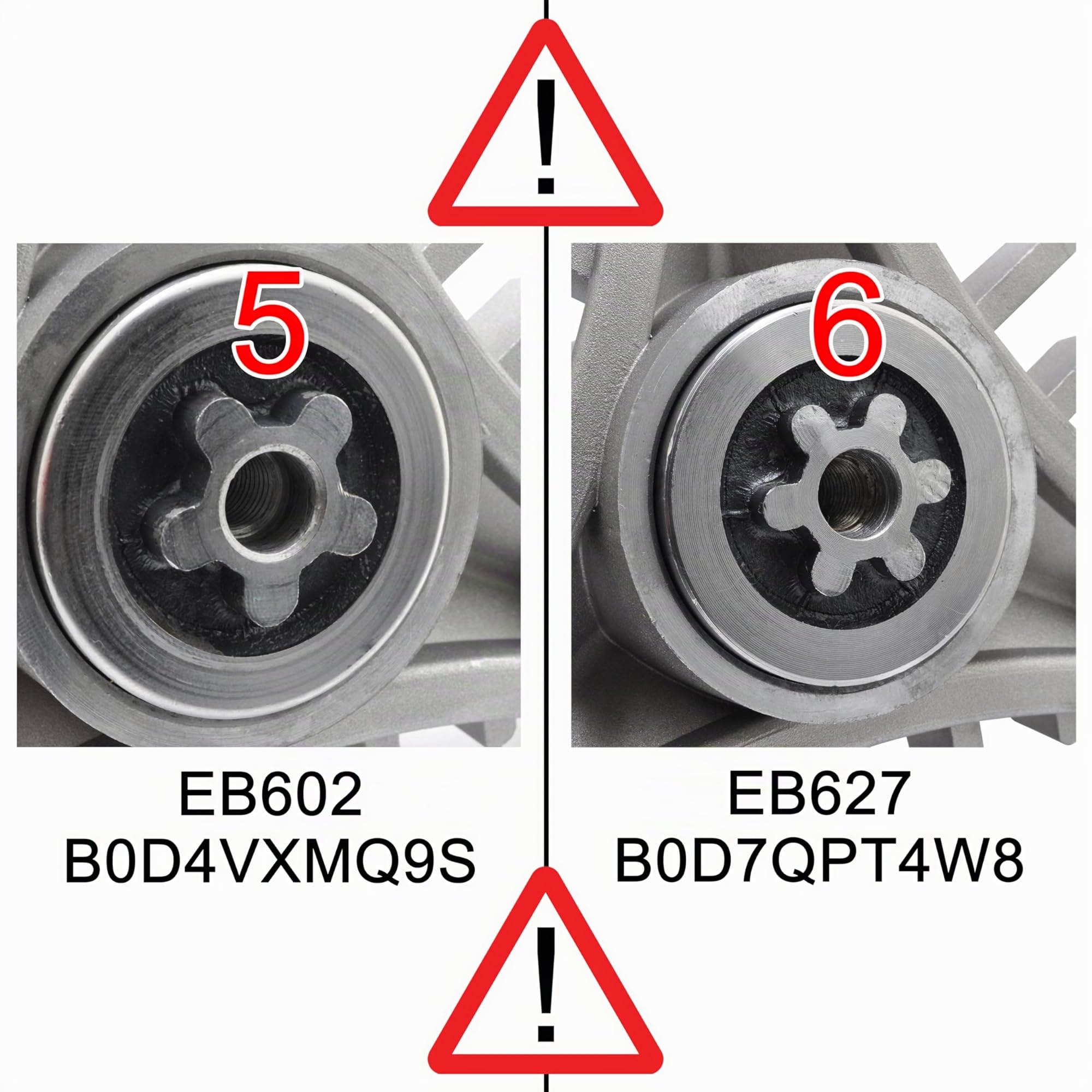 Easyboost Messerspindel 6 Zack Stern für Rasentraktor für Husqvarna AYP 165579 532165579 532181858 583118301 für Bestgreen Jonsered Poulan