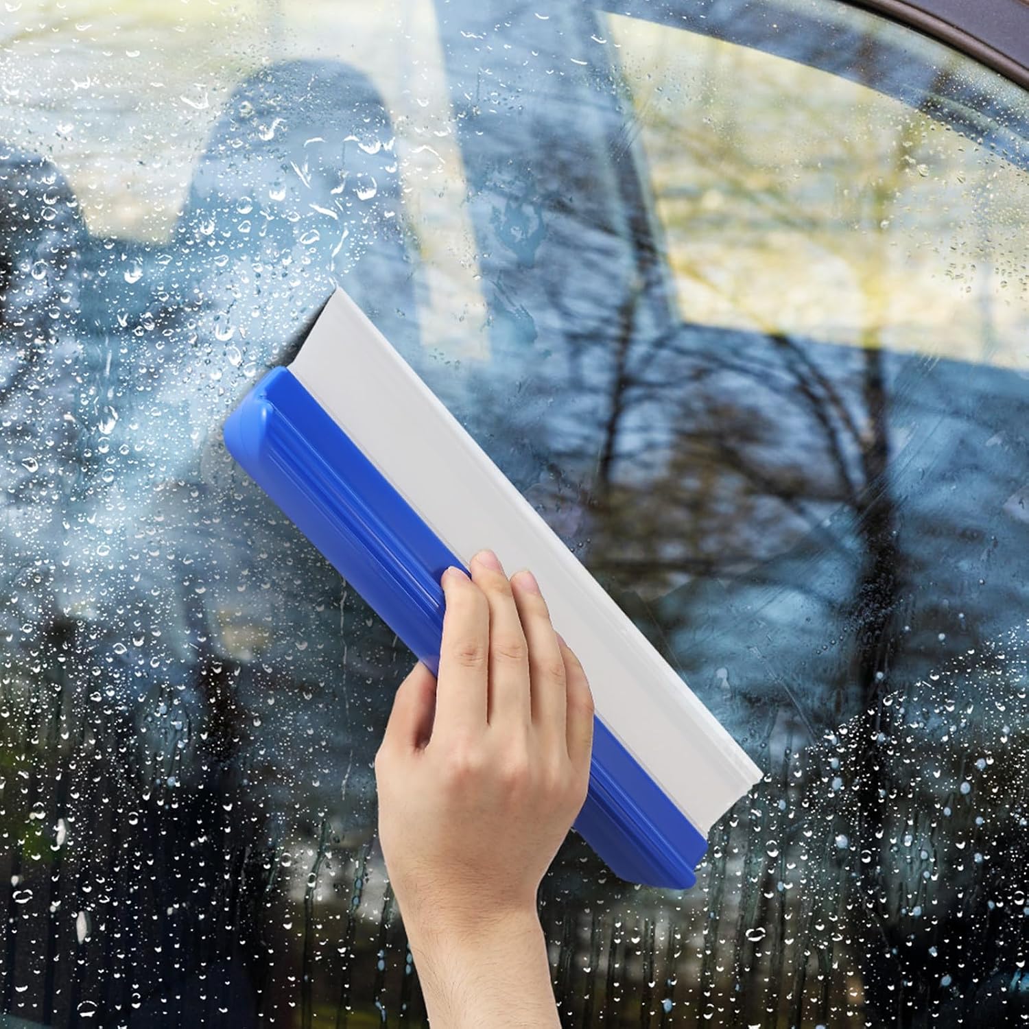 Levemolo Car Windshield Squeegee Navy Handheld Window Cleaner Tool Water Scraper for Auto Exterior Care and Car Washing