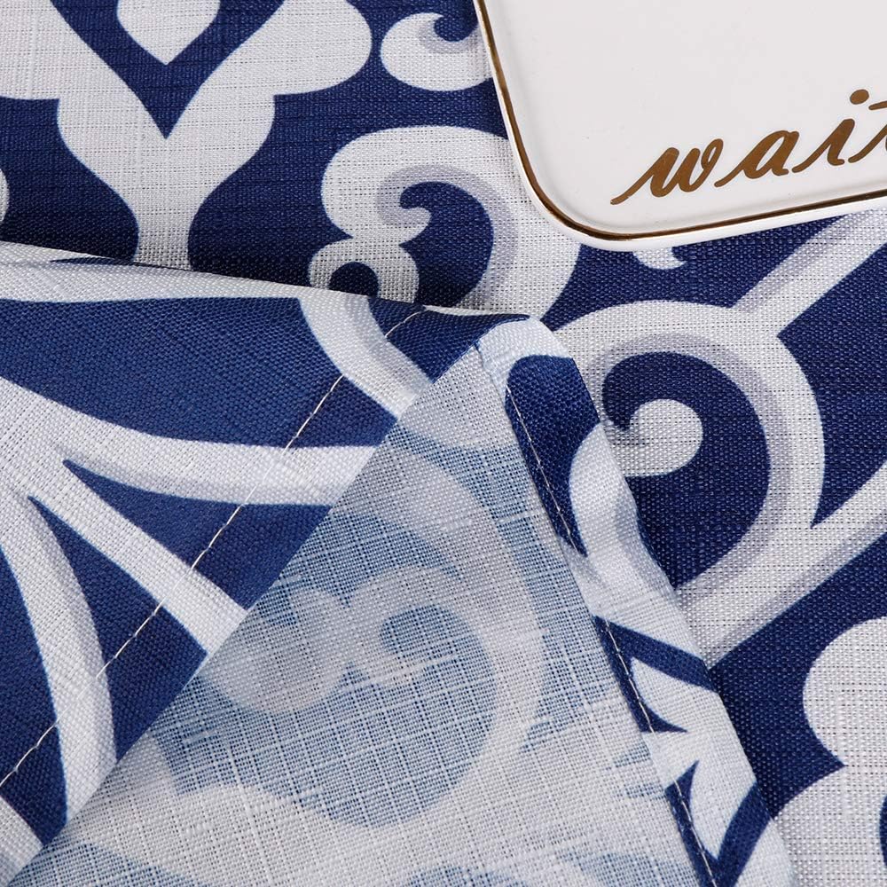 Lahome Damask Floral Pattern Tablecloth - Stain Resistant Polyester Table Cover for Kitchen Dining Room Restaurant Party Decoration (Blue, Rectangle - 60" x 102")