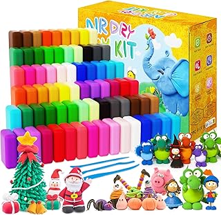 Modelliermasse Lufttrocknend 72 Stück Farben Lufttrockener Magischer Knete für Kinder,mit 6PCS Werkzeugen und Projekthandbuch - Kindergeburtstagsgeschenke, Weihnachtsgeschenke