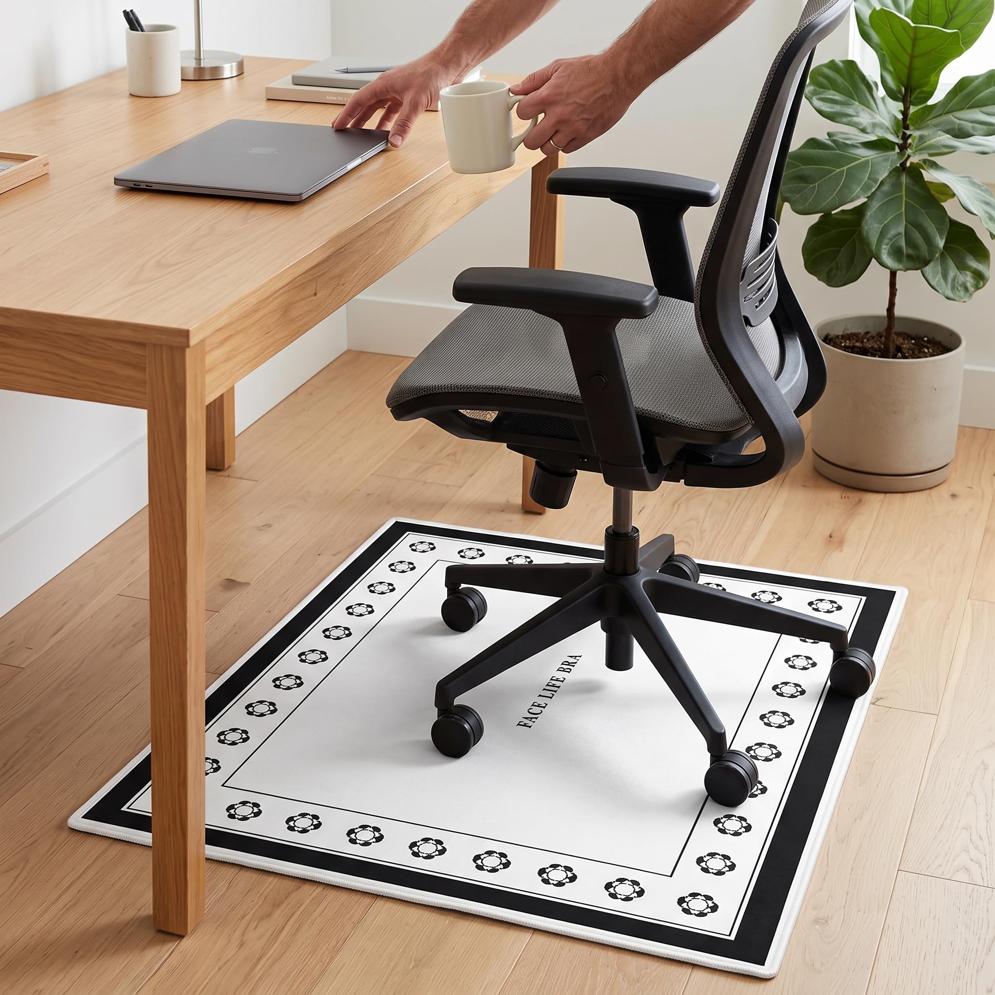 Protector Suelo Silla Ruedas y Alfombra Silla Escritorio para Oficina, antislizante y fácil Limpiar, Gris Moteado-Cuadrado (Alfombra insonorizada Antideslizante), 100 * 120