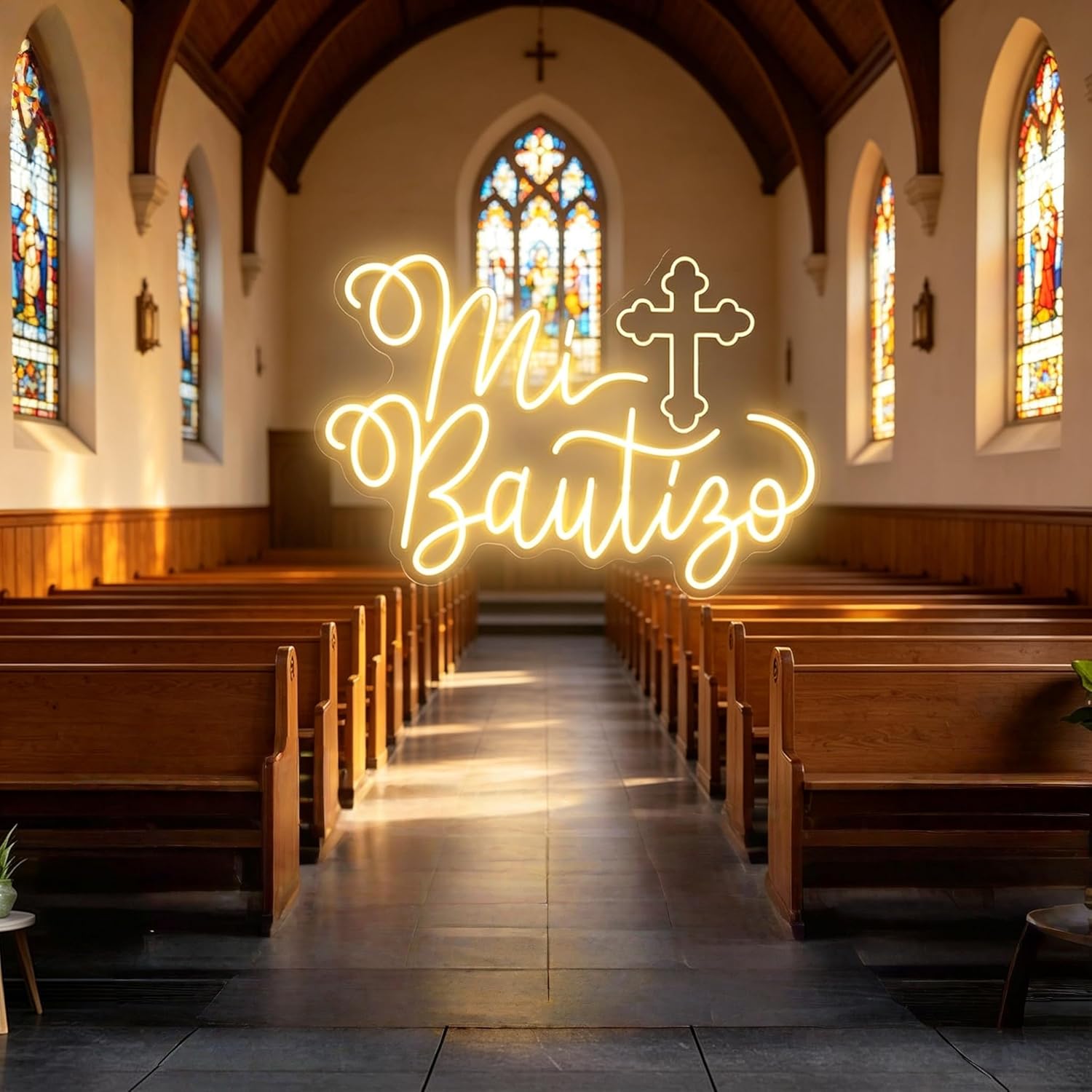Mi Bautizo Neon Sign,Spanish My Christening, Christening Party Decor,Christening Gift,Baptism Party Decor,First Communion Religious Events
