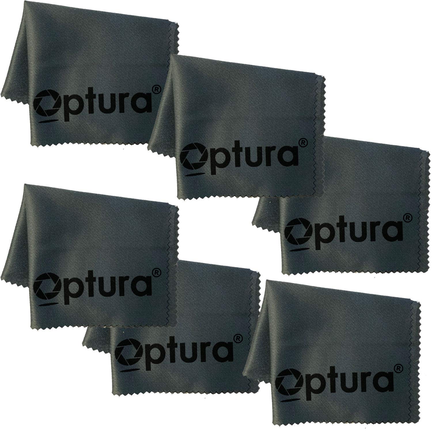 OPTURA HD Premium Materials Microfiber Cleaning Cloth for All Electronics iPads,iPhones,Smart Tv,Samsung Phones,Nikon Canon Sony Lenses and All Similar Items - Pack of 6, 6.5 x 5.5 Inches (Gray)