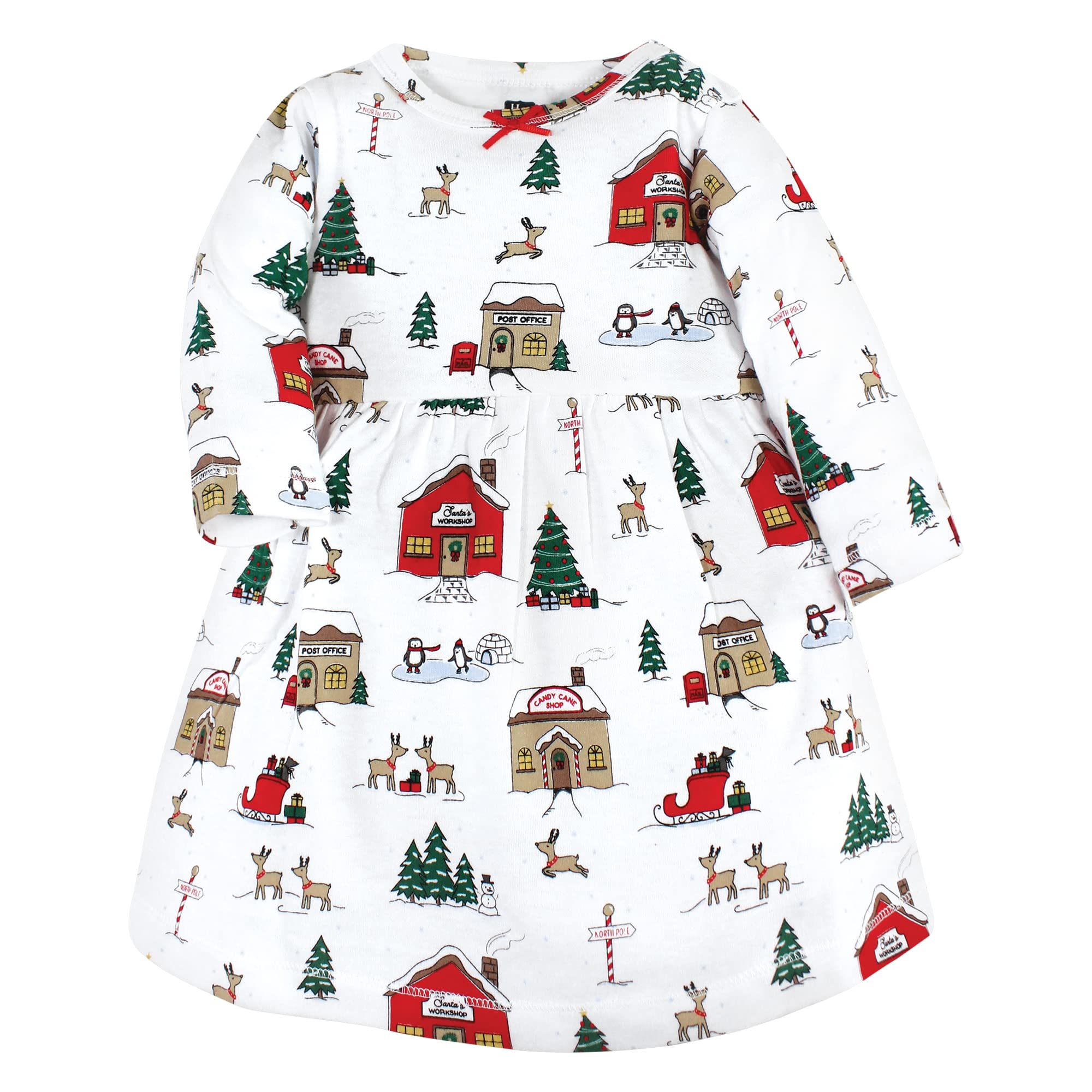 Hudson Baby Infant and Toddler Girl Cotton Dresses, North Pole, 7 Years
