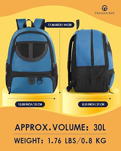 Miniatura 6 de TRAILKICKER Mochila de malla negra de baloncesto para fútbol, voleibol, bolsa de fútbol con compartimento para pelotas y zapatos para niños, niñas,