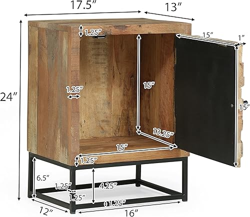 Miniatura 10 de Christopher Knight Home Gatsby Boho - Mesita de noche de madera, natural