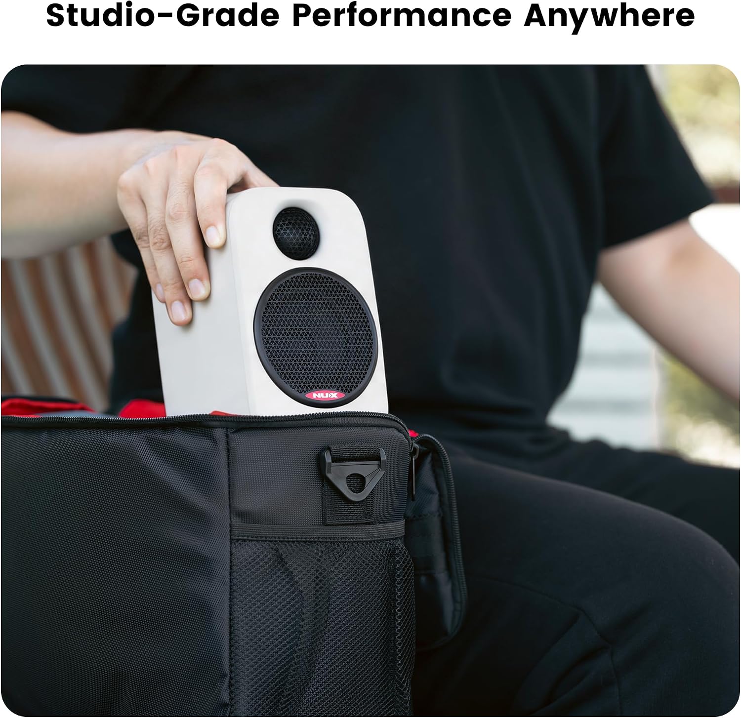 NUX AXON 3 Studio Reference Monitor,3/8" Mounting Socket, 4-Pin Connector,Advanced DSP, Flexible Audio I/O,90W Bi-Amp Power with 3" Woofers,Magnetic Footpads,Acoustic Correction EQ APP