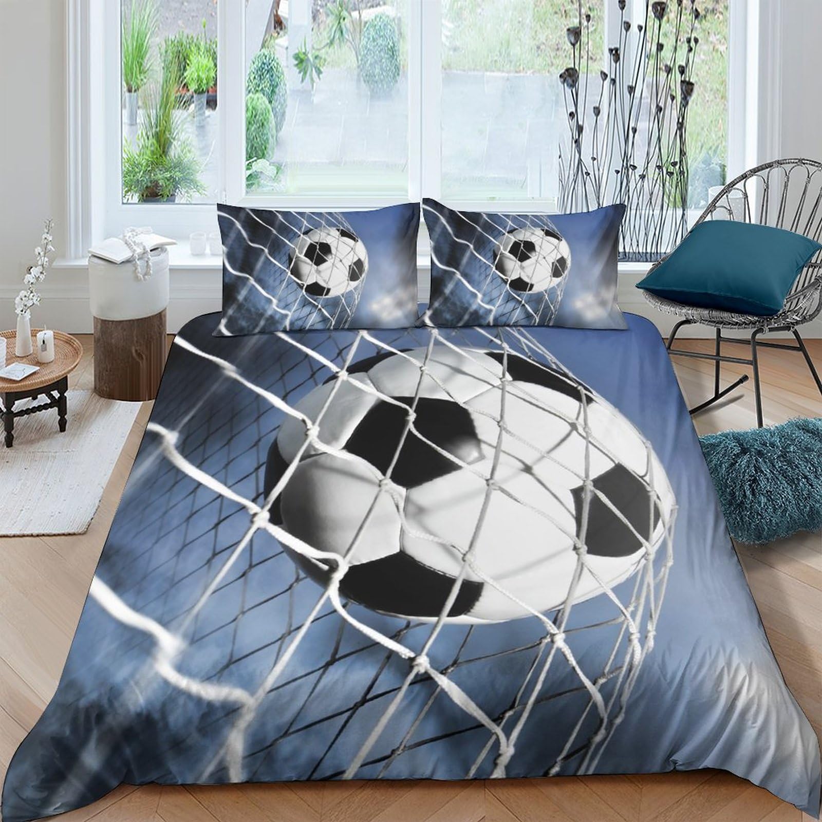 Ensemble de literie 3d foot drap housse couette king 220x240 cm microfibre premium