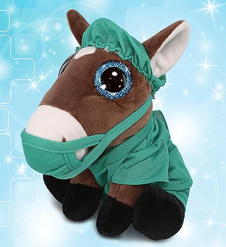 Miniatura 6 de DolliBu Caballo grande  Juguete de peluche de Doctor de ojos brillantes  Disfraz de médico de caballo súper suave con uniforme médico y traje de