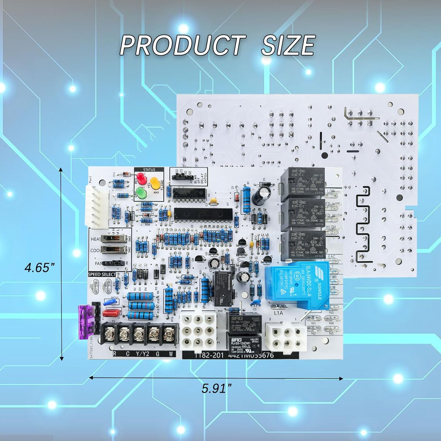 920915 Control Board for Furnace, Direct Replacement for 624742 and 904840, Fits Miller Nordyne Tappan Gibson G7 M7 Single Stage Gas Furnace