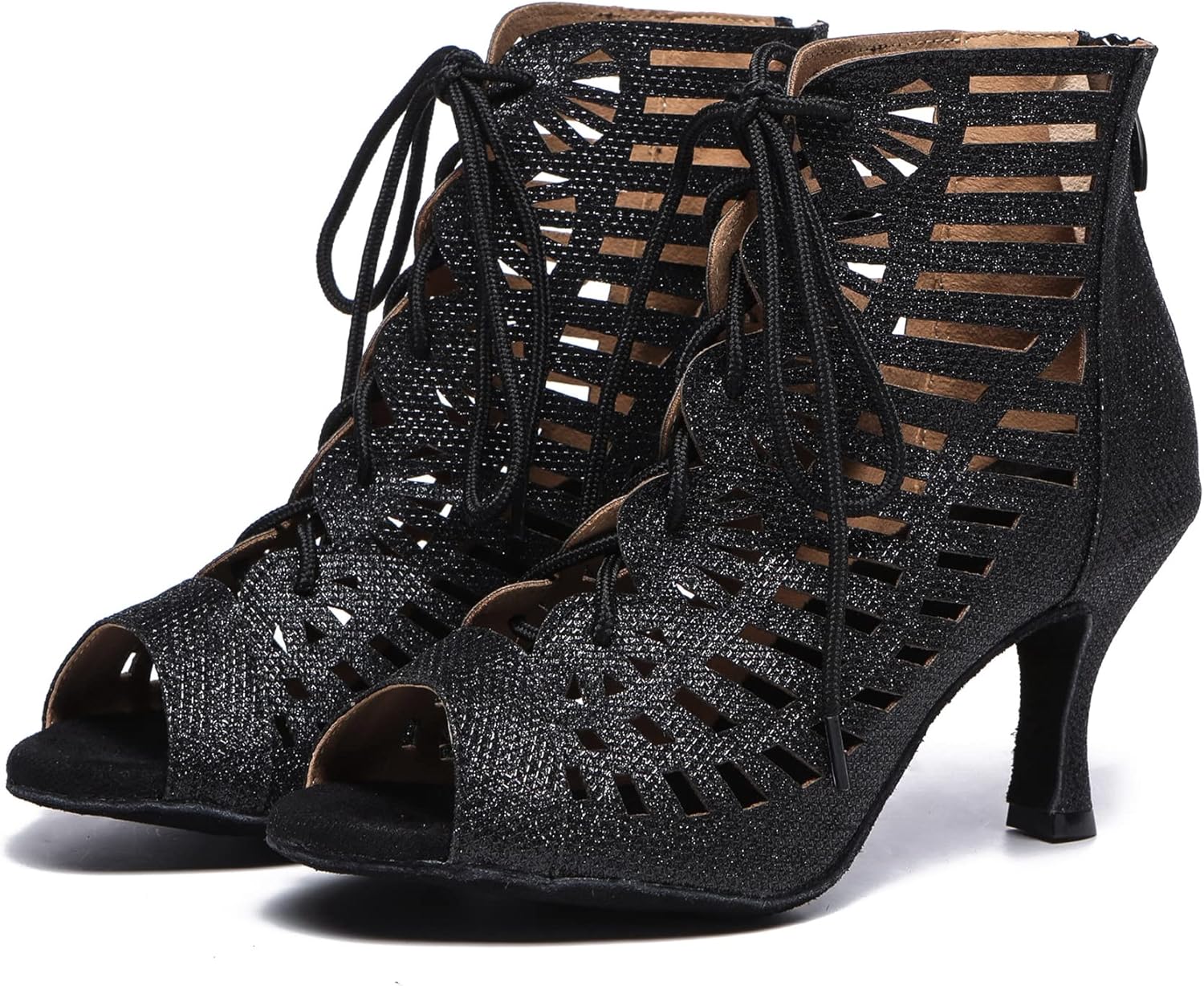 Minishion Dancing Boots Women Latin Ballroom Ankle Dance Shoes Sommer Evening Wedding Party Heeded Sandals