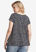 Vista 3 de ellos Camiseta de punto trapecio de talla grande para mujer