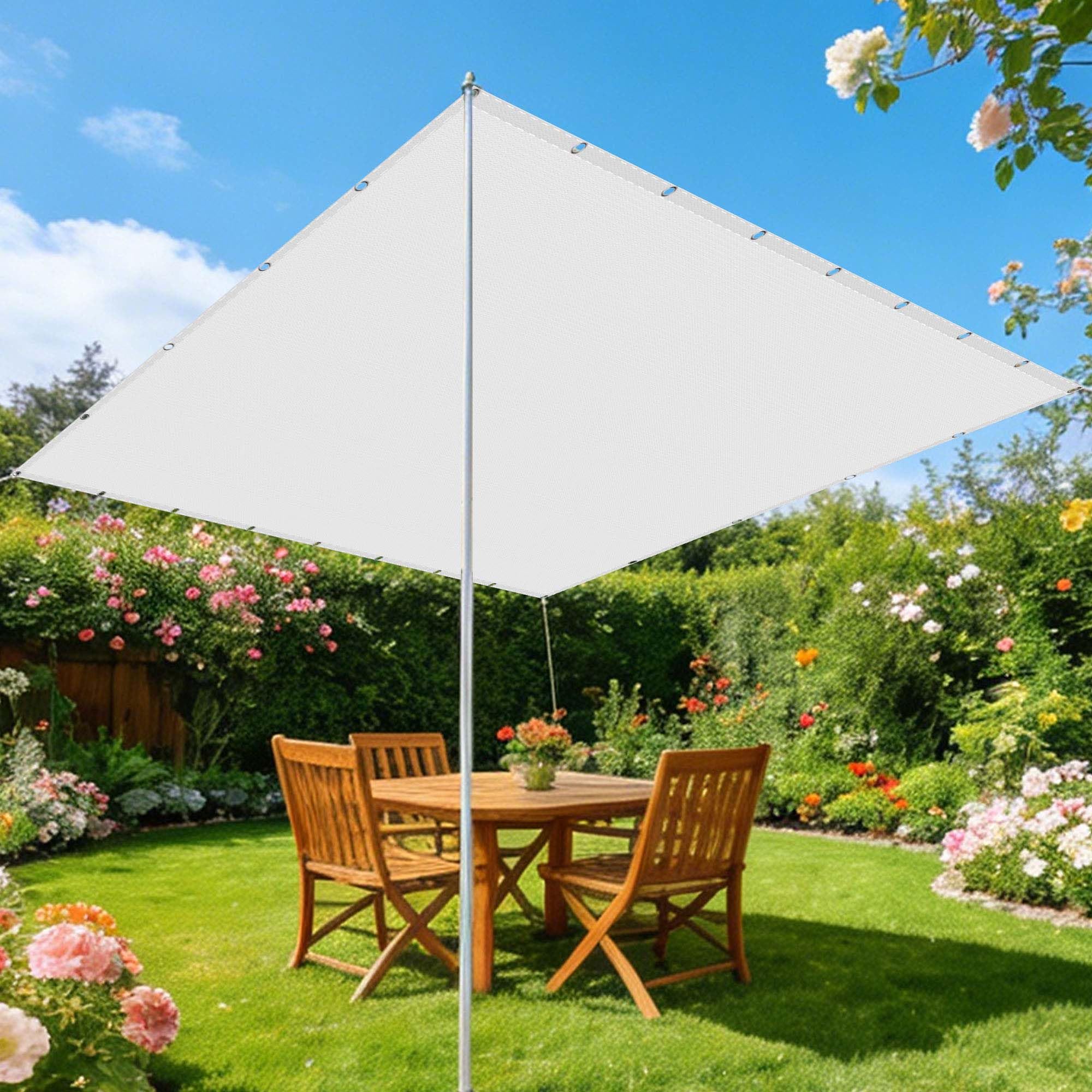 Voile d'ombrage rectangulaire 260x360 cm blanc imperméable anti-UV pour terrasse et extérieur