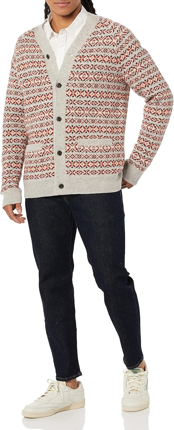 Amazon Essentials Mens Lambs Wool V-Neck Cardigan Sweater with Pockets (Previously Goodthreads) - Image 3