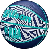 Vista 3 de Wilson NBA DRV Outdoor Basketball with Pump Dazzle Camo Indigo/Verde azulado