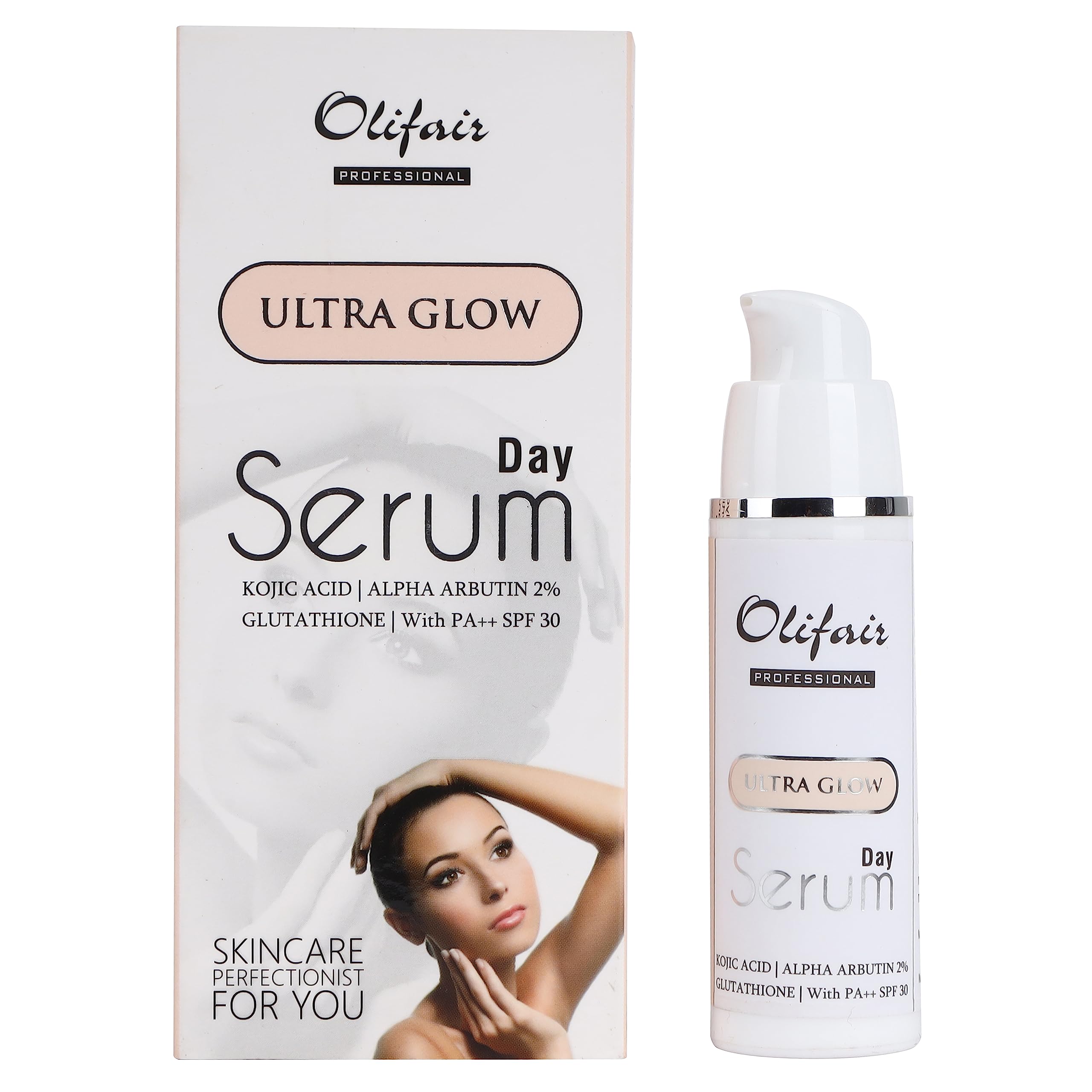 Olifair Olifar Ultra Glow Day Serum with Kojic Acid, Alpha Arbutin and Glutathione and PA++ SPF30 (30 ml)