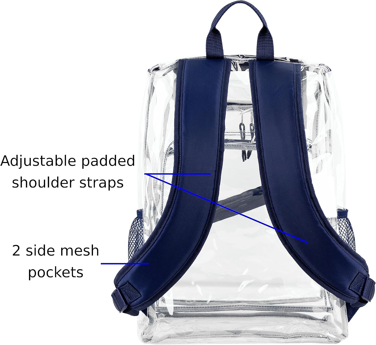 Eastsport Clear Bag for Work Shopping Bags for Women Transparent PVC Clear Gym Bag See Through Heavy Duty Backpack Book Bag