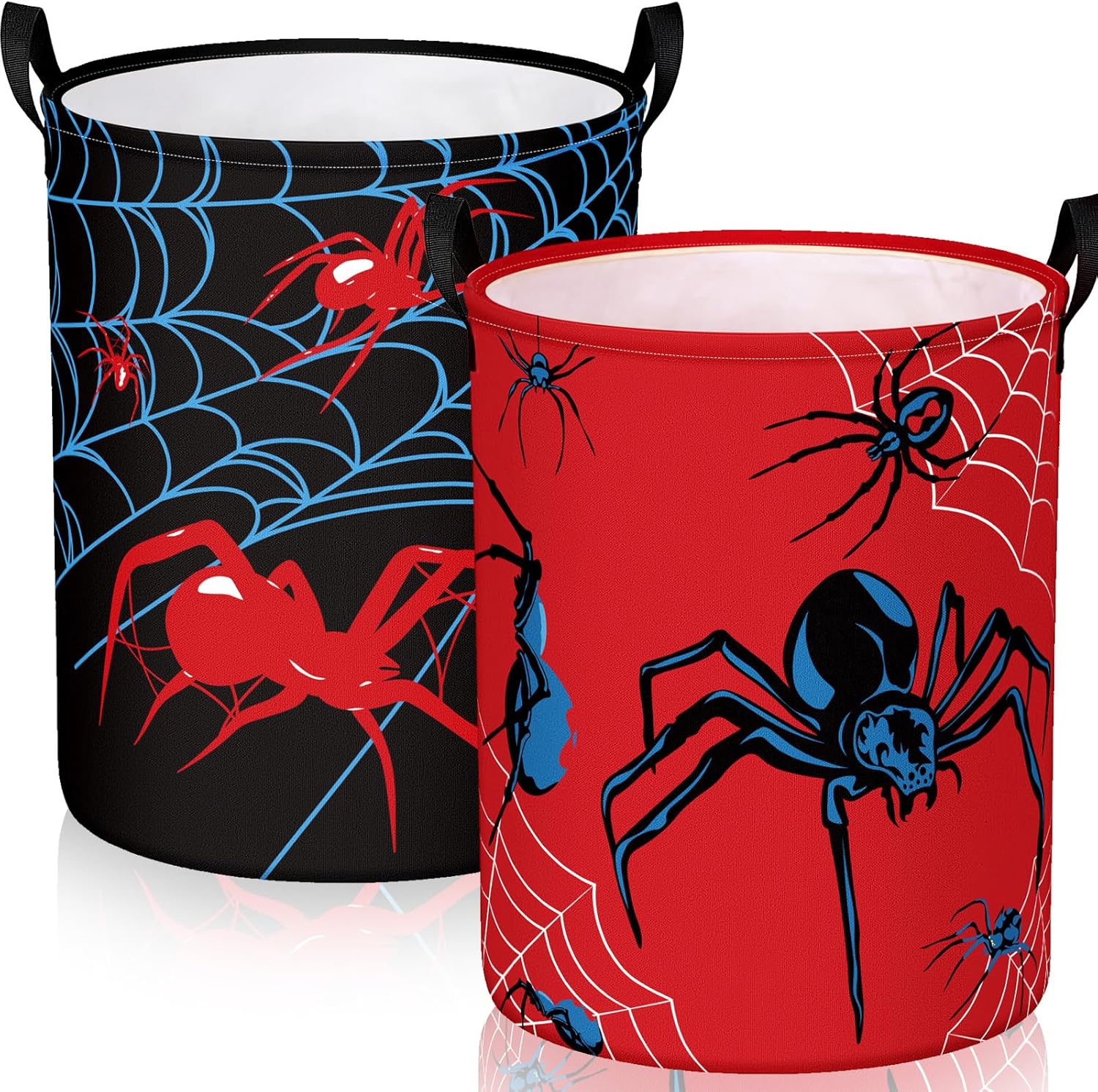 2 Pcs Monster Truck Laundry Hamper Basket Monster Truck Room Decor 19.7x14.6 Inch Round Collapsible Toy Storage Organizer Clothes Basket with Waterproof Layer for Closet Bedroom Playroom