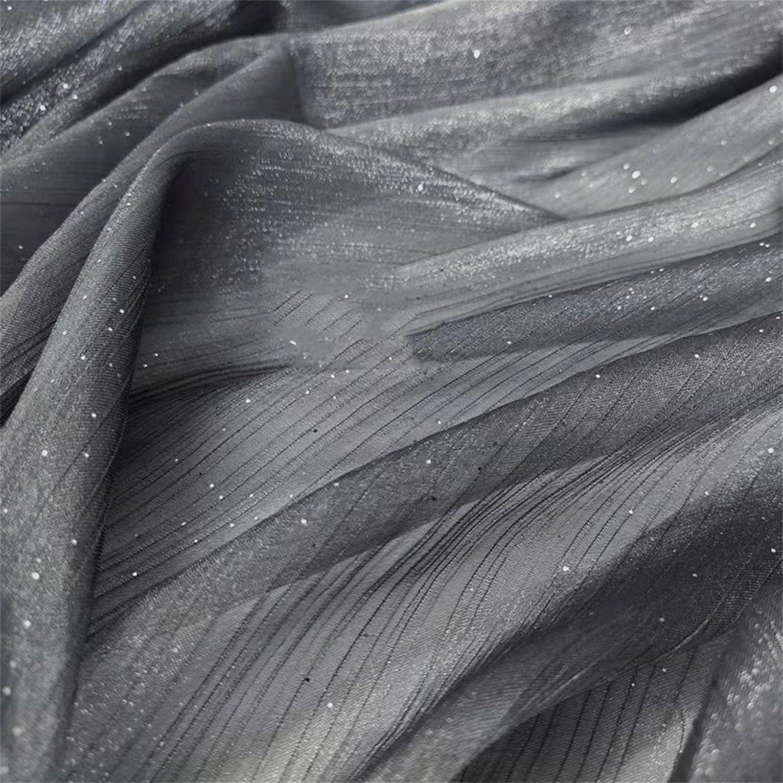 Organza Fabric, Glitter Organza Fabric Multicolor 100cm x 150cm(Gray9)