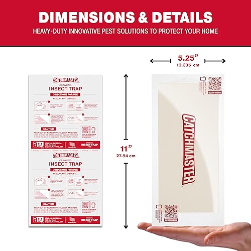 Miniatura 4 de Catchmaster Trampas de pegamento extra resistentes XL para ciempiés y arañas, paquete de 20 unidades, atrapa insectos, trampas para arañas, grillos,
