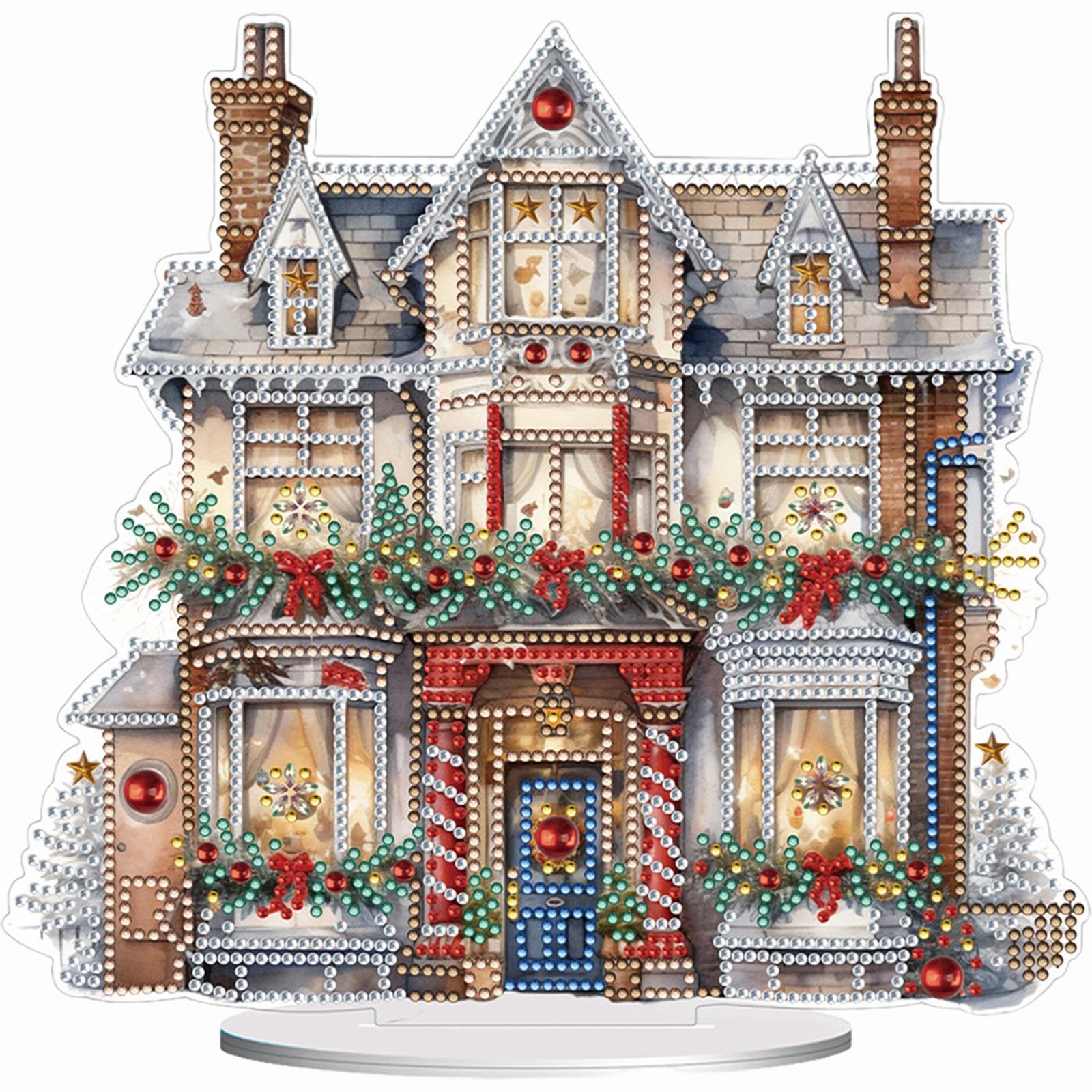 CLBDRESS Special Shape Diamond Painting Table Decor Christmas Crystal Painting Desktop Kit Desktop Diamond Painting Ornament Table Top Diamond Painting Decor Gift for Christmas