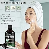 Vista 3 de Aceite de Árbol de Té – Aceite Esencial de Árbol de Té 100% Puro Orgánico para Piel, Cara, Cabello, Cuero Cabelludo, Uñas y Uñas de los Pies