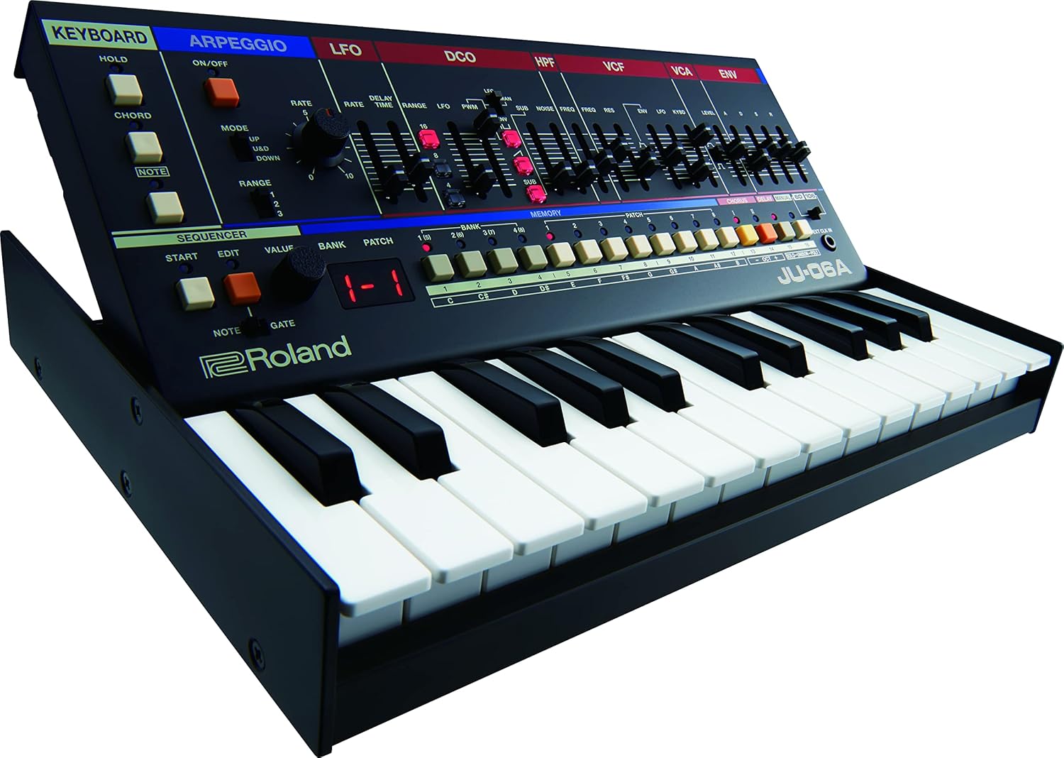 Roland JU-06A Sound Module with 8 Patches + 8 Banks and Hosa MID-315BK 5-Pin DIN to 5-Pin DIN MIDI Cable, 15 Feet