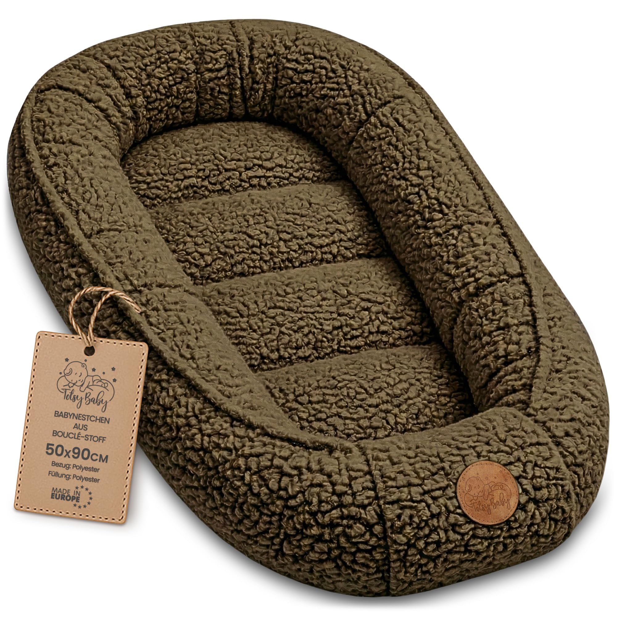 Totsy Baby Men's Brown Moses Basket Cocoon Baby Nest Cot Reducer Loop - Portable Babynest For Crib Cozy Cuddly Sleeping Boy Girl Newborn Nido