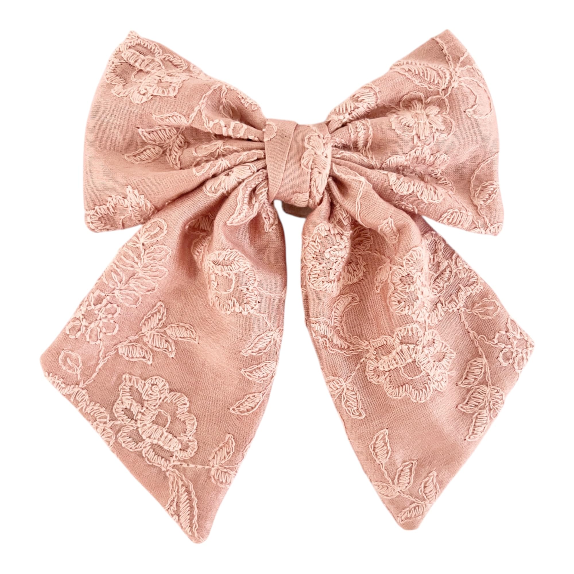 Cotton Hair Bow - Sailor Bow (Coral)-image-49