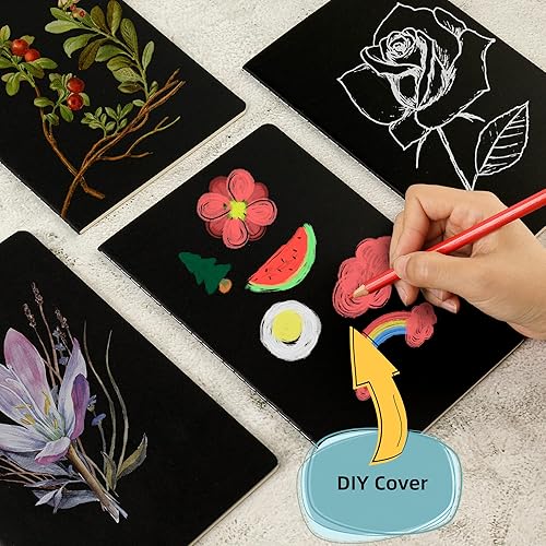 Miniatura 2 de Paquete de 24 cuadernos y diarios de rayas universitarias a granel, cubierta negra, papel grueso de línea, tamaño A5, 5.5 x 8.3 pulgadas, 60