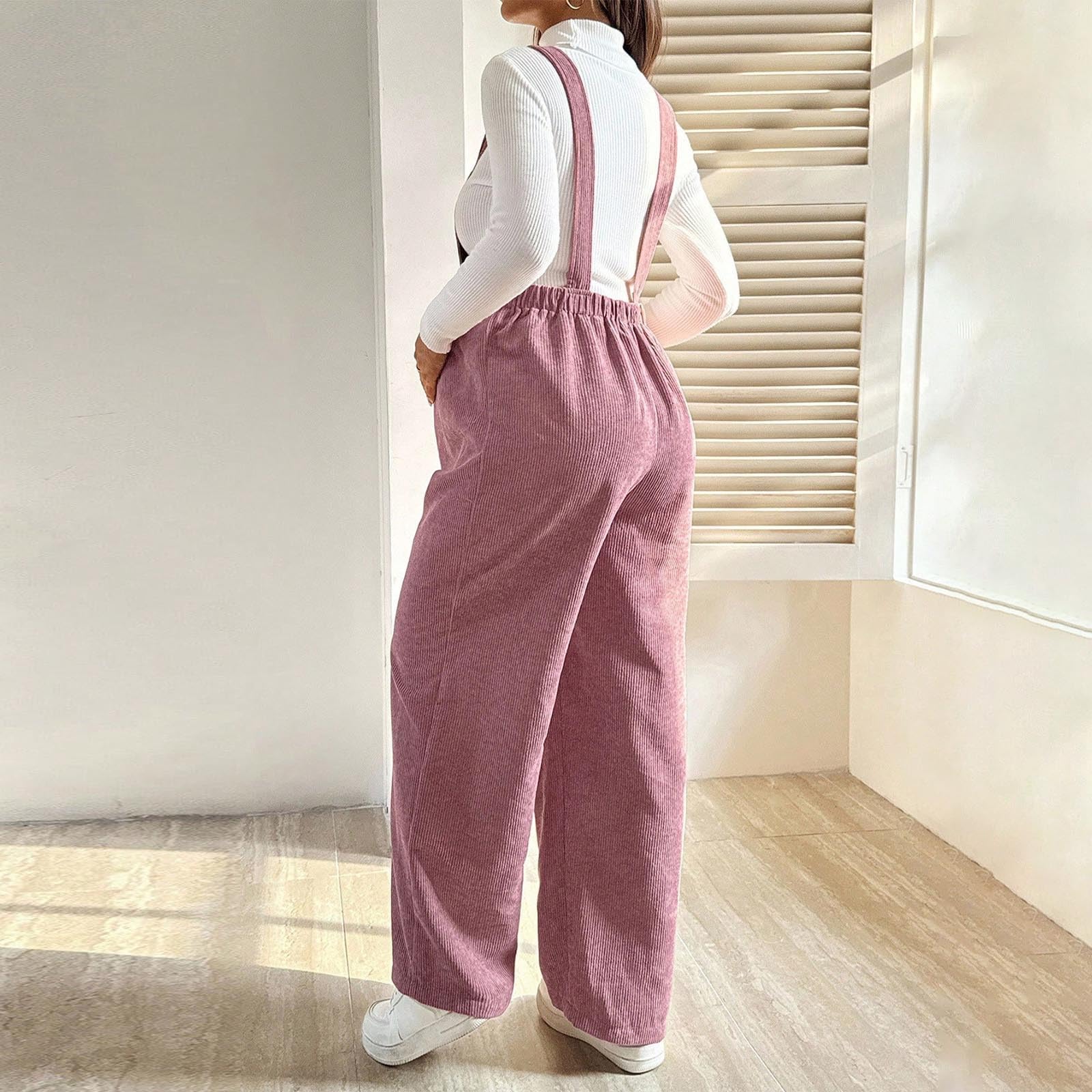 Pantaloni Salopette Premaman da Donna,Velluto a Coste Pantalone della Tuta sopra Il Pancioni Leggings Vita Regolabile Pantalone Elasticizzato Confortevole Pants Casual Abbigliamento