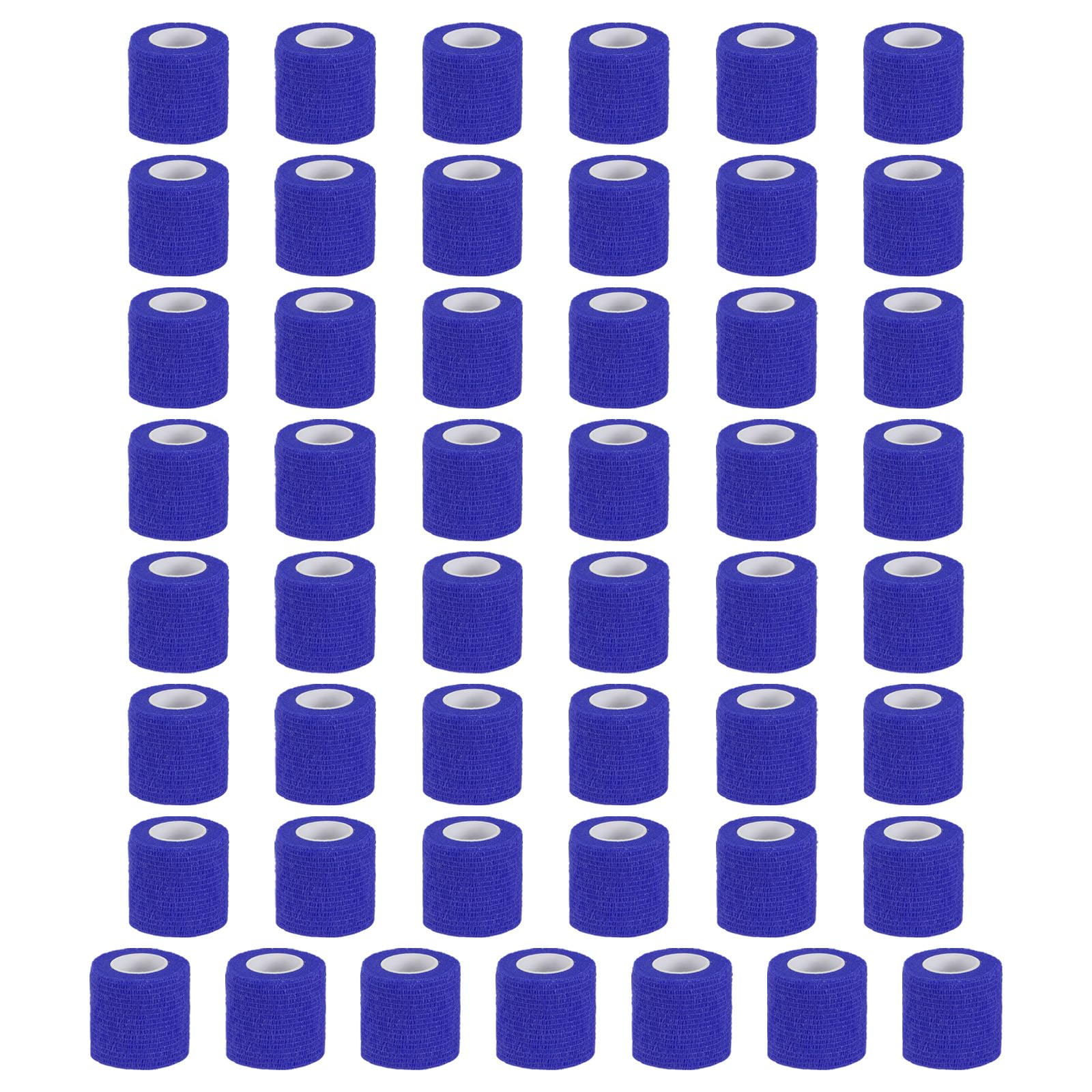 PATIKIL Benda Autoadesiva Avvolgibile 177" X 2", 50 Pezzi Benda Elastica Autoaderente Autotraspirante Per Sport Stretch Atletica Polso Caviglia Nastro Esterno, Blu Scuro