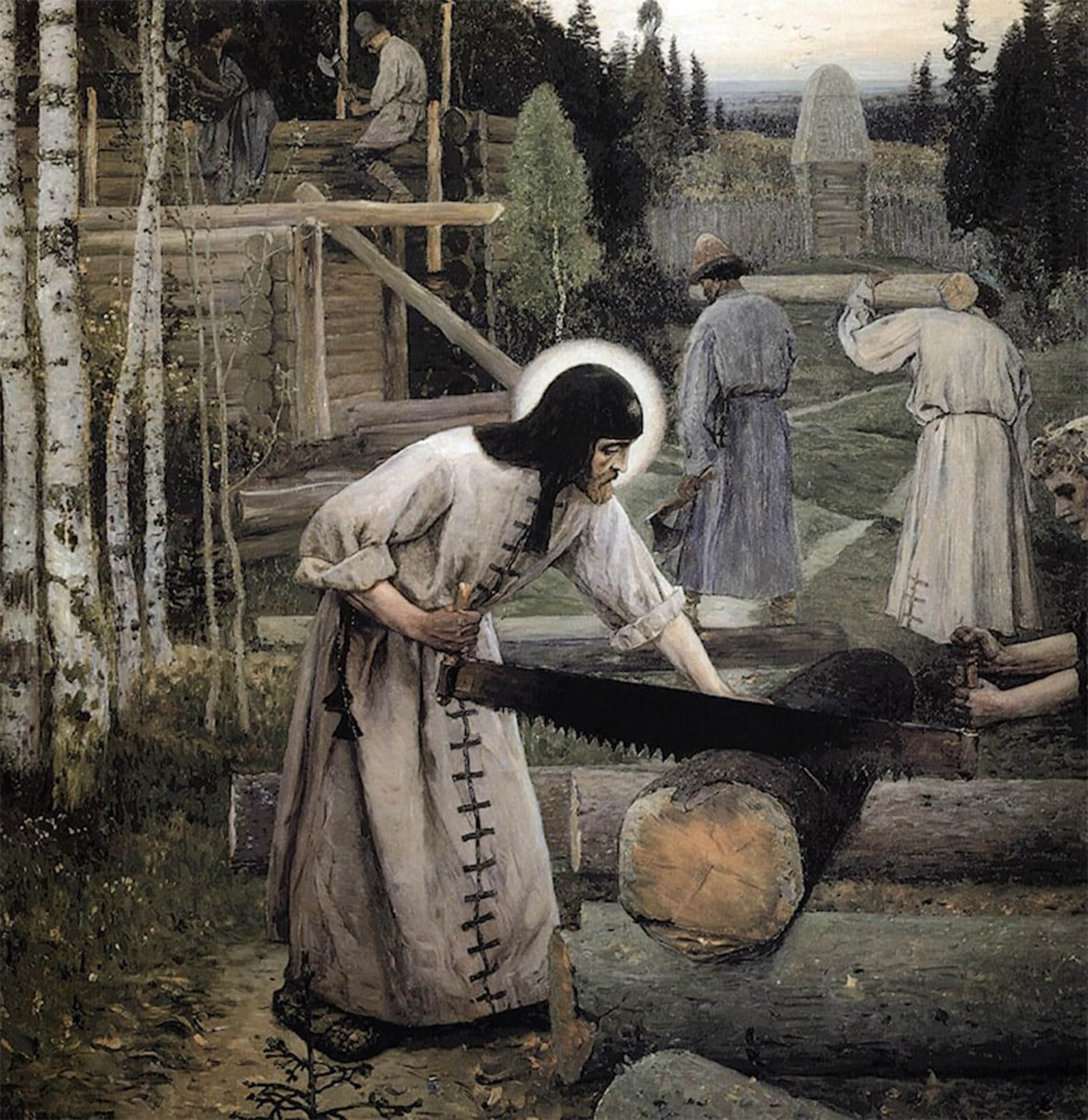 POSTERIIk Vintage Classic Picture Landscape Artwork il lavoro di San Serguis Mikhail Nesterov Portrait Canvas Painting for Office Home Decor 60x90cm