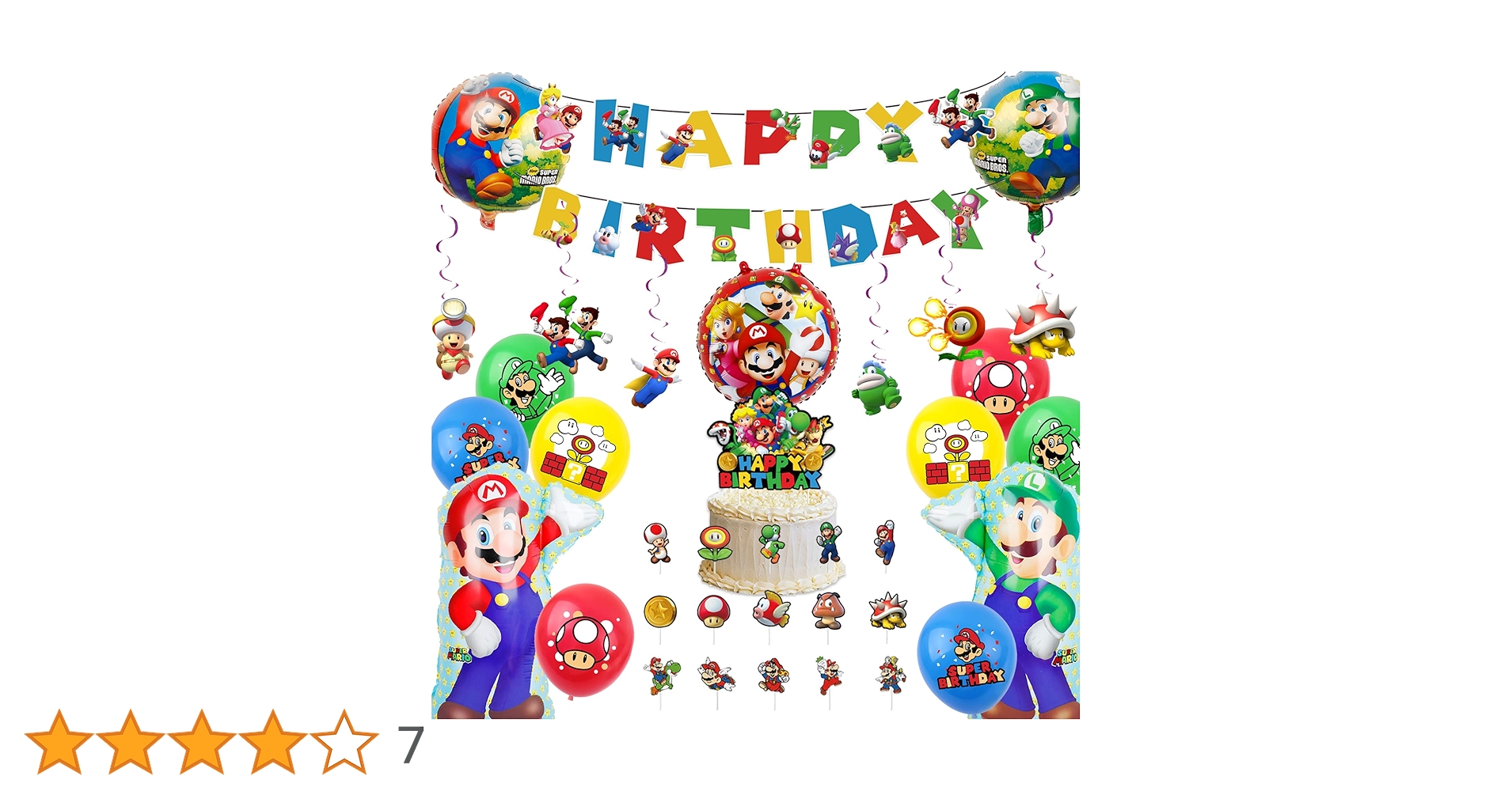 Amazon.co.jp: FCXZI マリオ 誕生日 飾り付け セット バースデー