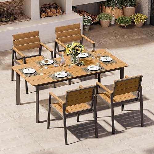 Outdoor Dining Set for 4, Patio Table and Chairs Set