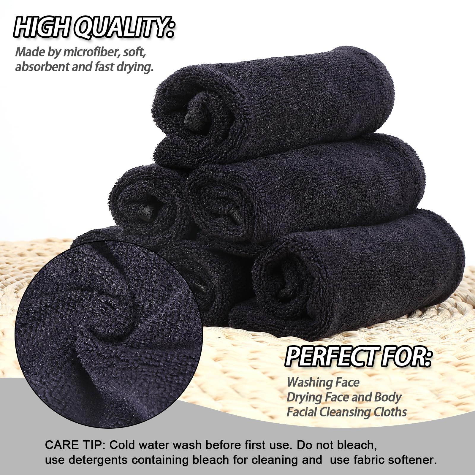 PHOGARY 6 Pack Microfiber Body Wash Mitts, Reusable Makeup Remover Mitt Gloves, Soft Face Cleansing Cloths Mitt - Image 4