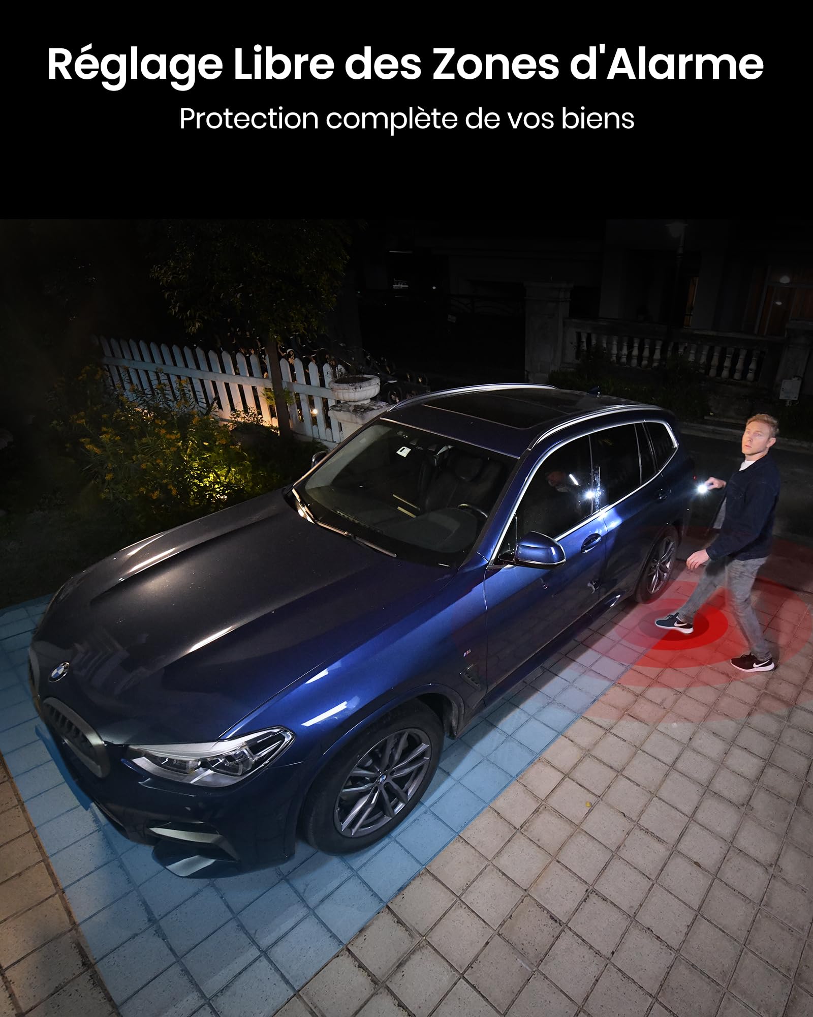 aosu 2K Caméra Surveillance WiFi Extérieure Intérieur sans Fil, 4 Cameras Kit avec aosuBase, sans Abonnement, Ultra Grand Angle, Autonomie Jusqu’à 240 Jours, Alerte Al Détection, Suivi Inter-Caméras