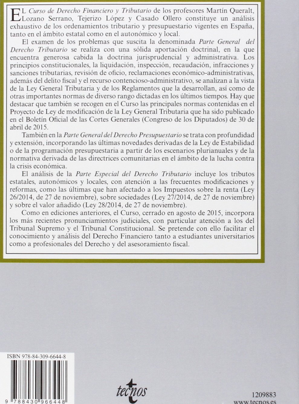 Curso de Derecho Financiero y Tributario