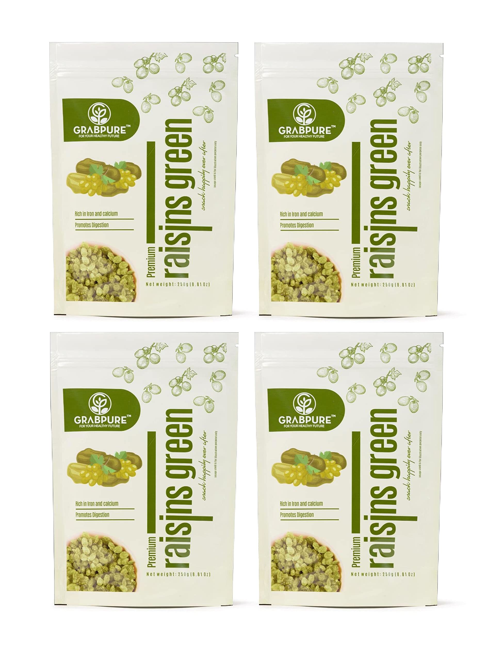 GRABPURE 100% Pure Raisins 1kg / kishmish kg/kismis 1kg Green (Round) Dry Fruits- 250 Grams (Pack of 4) (B09S15GJ1D) Amazon Price History, Amazon Price Tracker