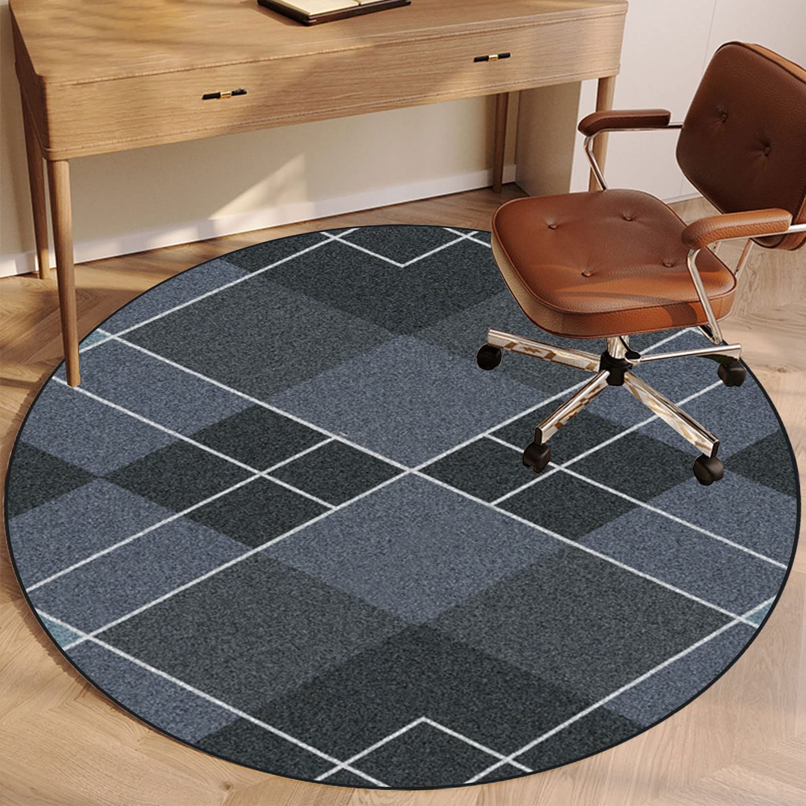 EYZO Chair Mat - Office Chair Mat For Carpet And Hardwood Floor Gaming Chair Mat Round 160 cm Carpet Protector Chair Mat Desk Chair Mat For Office Chair Floor Mat Anti Slip Home Office Gaming Room
