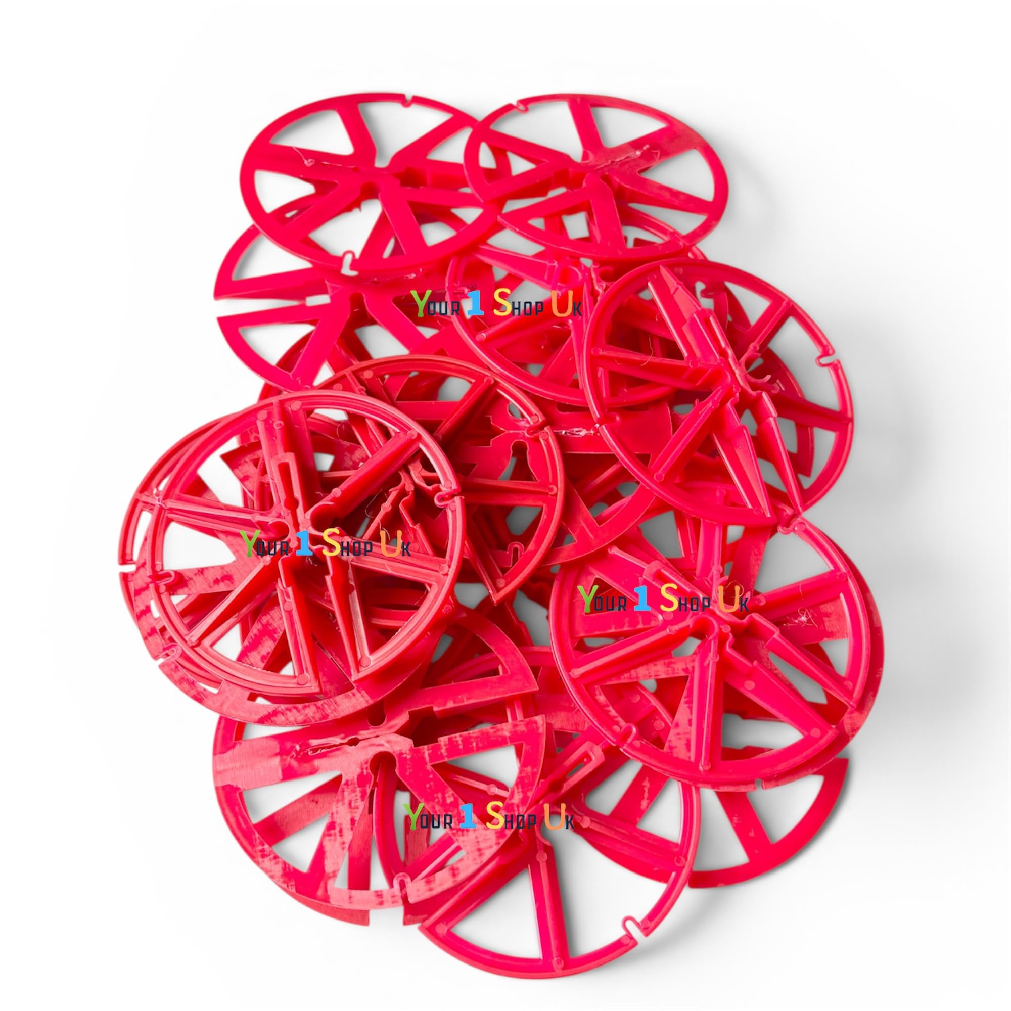 80mm Plastic Insulation Retaining Discs Pack of 20 – Red Polypropylene Wall Tie Insulation Clips for Cavity Wall Insulation, Universal Fit Fixing Discs for Fibre & Rigid Slab Insulate