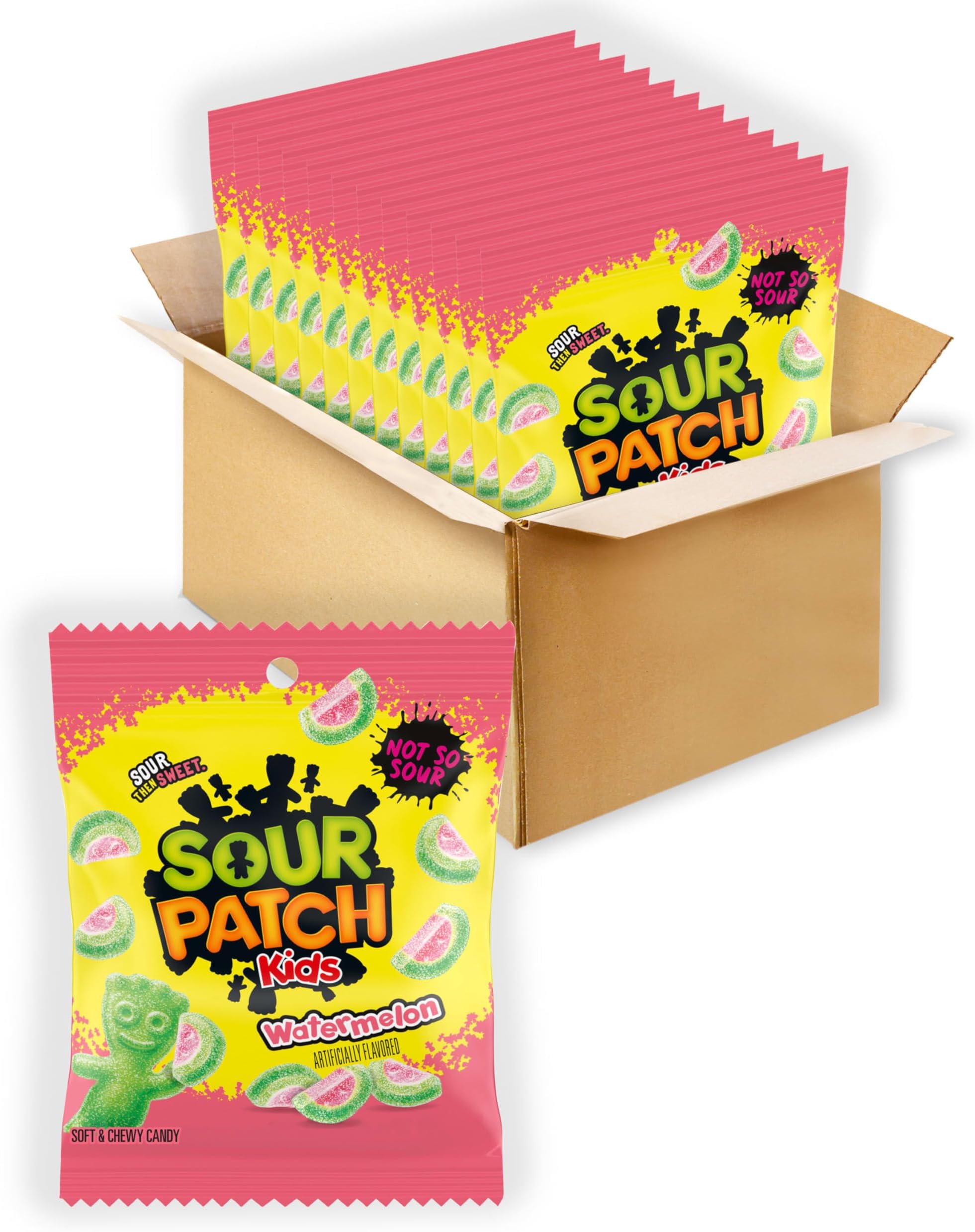 Watermelon Soft & Chewy Gummy Candy, Bulk Candy, 12-3.6 oz Bags