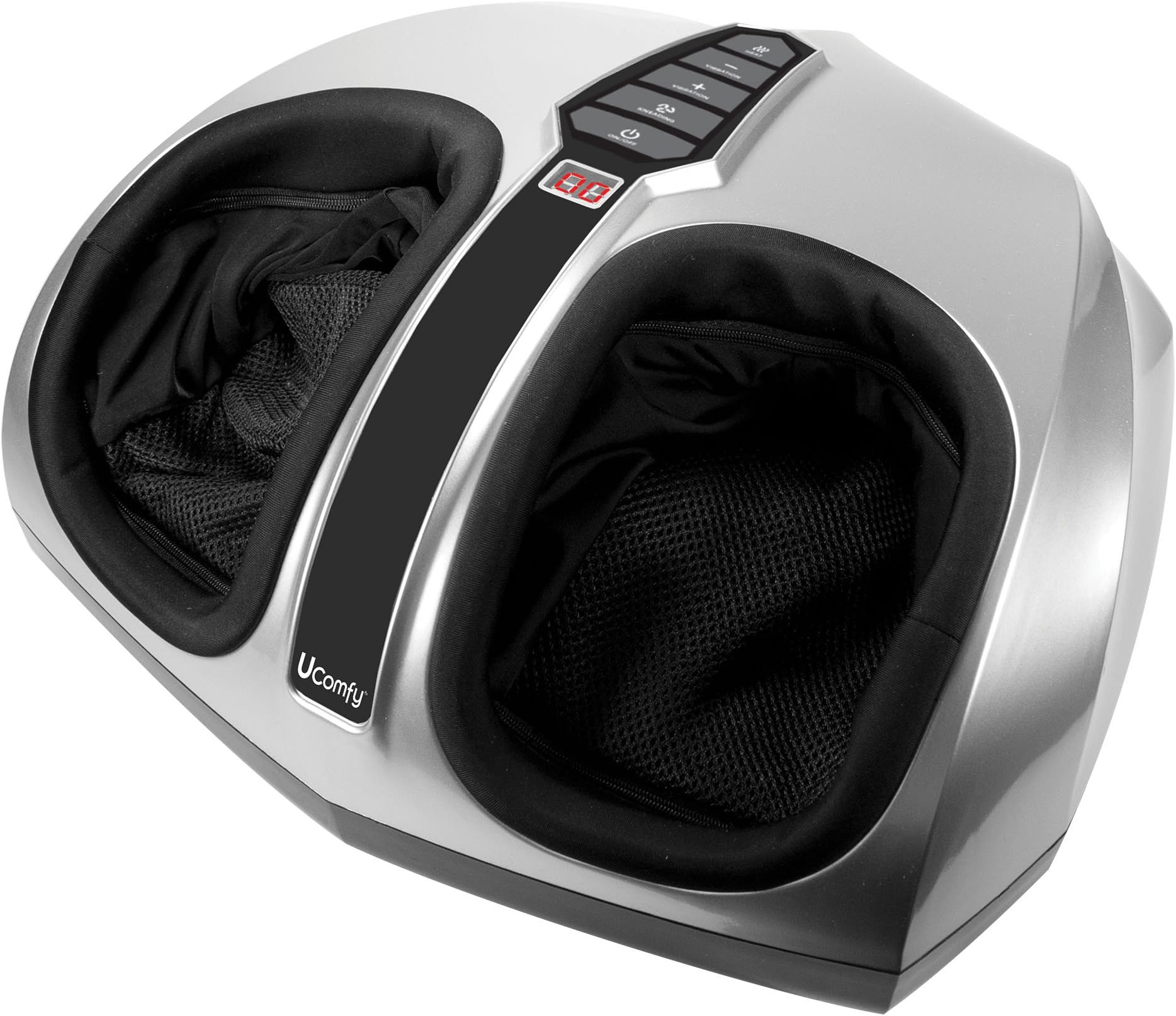 Shiatsu Foot Massager with Multi-Level Settings, Delivers Deep-Kneading Massage Relief, Silver, Round