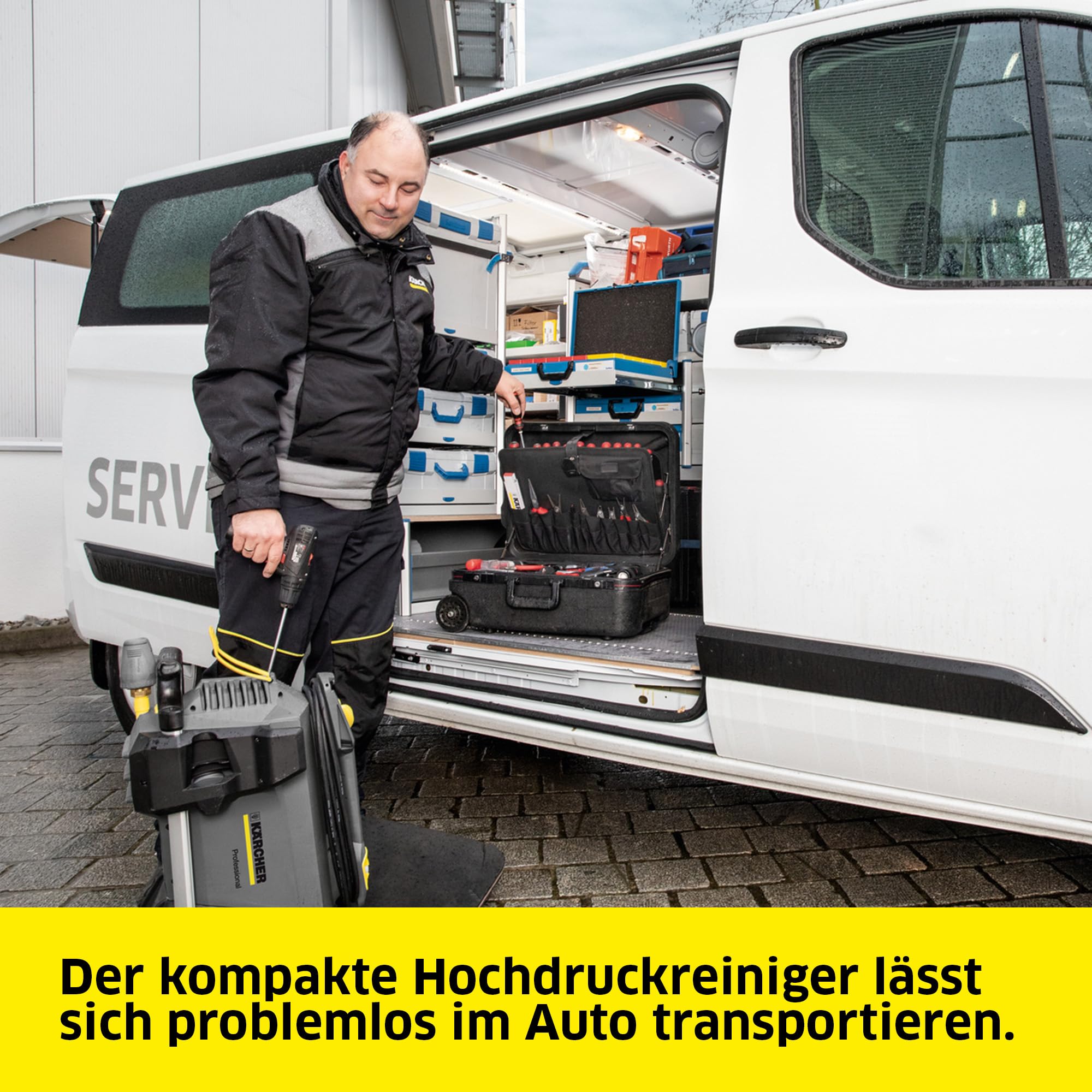 Kärcher Professional Kaltwasser-Hochdruckreiniger HD 5/15 C Plus + FR Classic, Druck max. 200 bar, Fördermenge: 500 l/h, Gewicht: 27,8 kg, Schlauch:10 m, HD-Pistole, Dreckfräser, inkl. Flächenreiniger