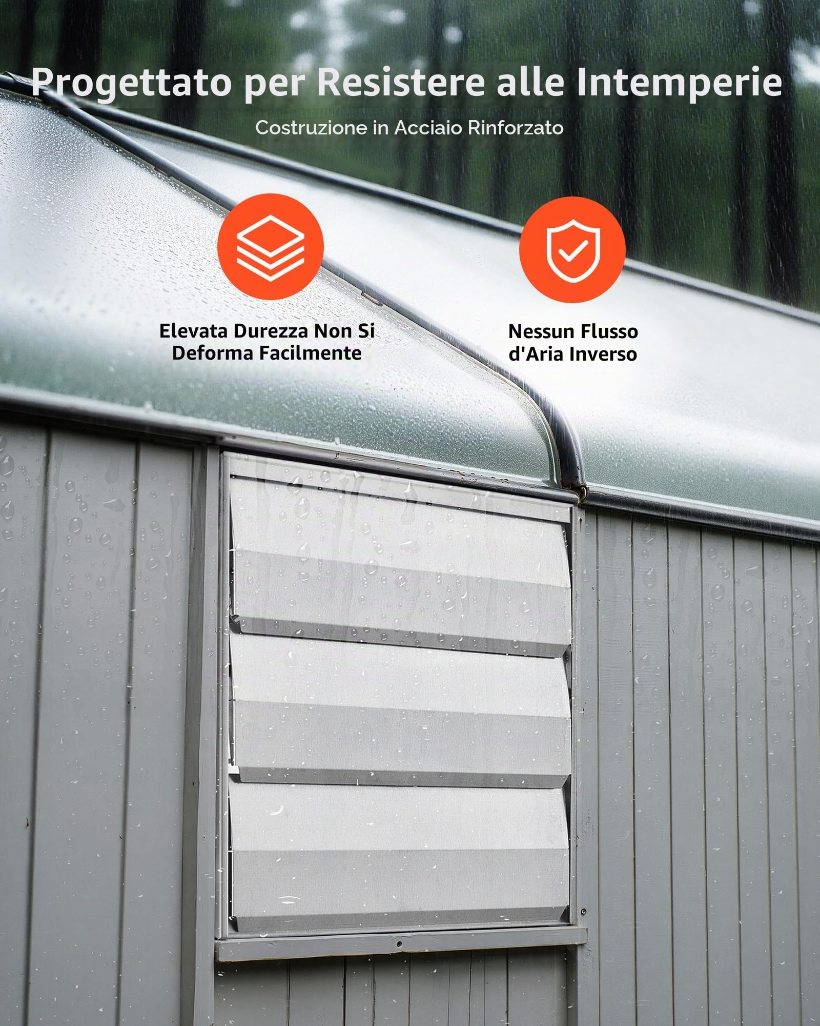 VEVOR Ventilatore Estrattore con Serranda 268 mm 812 CFM Alette Automatiche