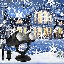 GuKKK Outdoor Christmas Projector, LED Lights Snowfall Effect Decoration Lights Projector Ceiling for Outdoor Waterproof Rotating Projector for Christmas Decorations