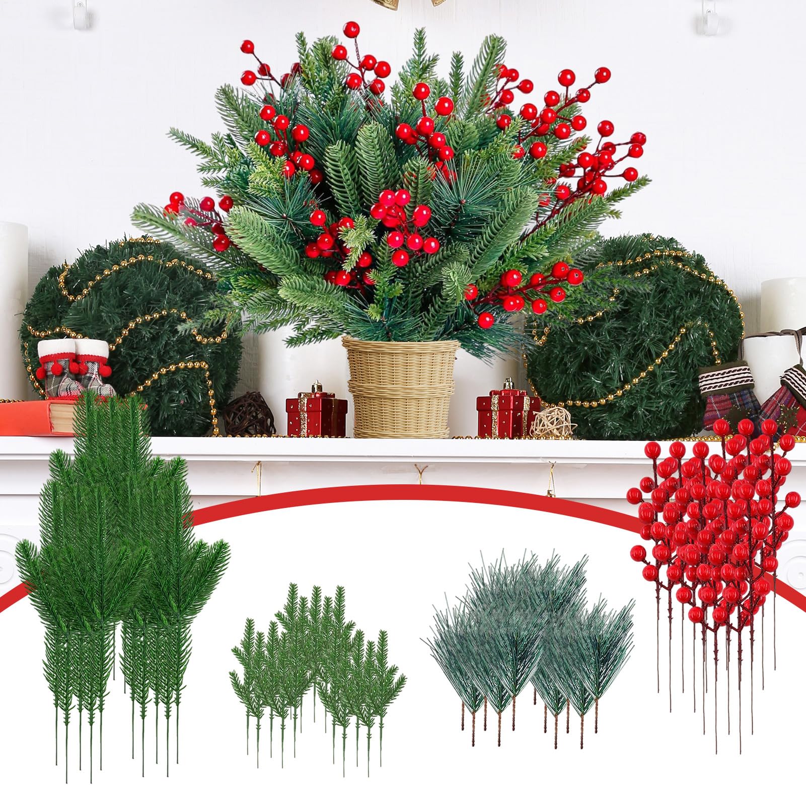 Decorazioni Natalizie Verdi Artificiali e Realistici