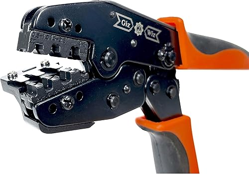 Herramienta profesional de crimpado de trinquete con localizador de pestañas para terminales de barril abierto no aislados desconectar AWG 20-10