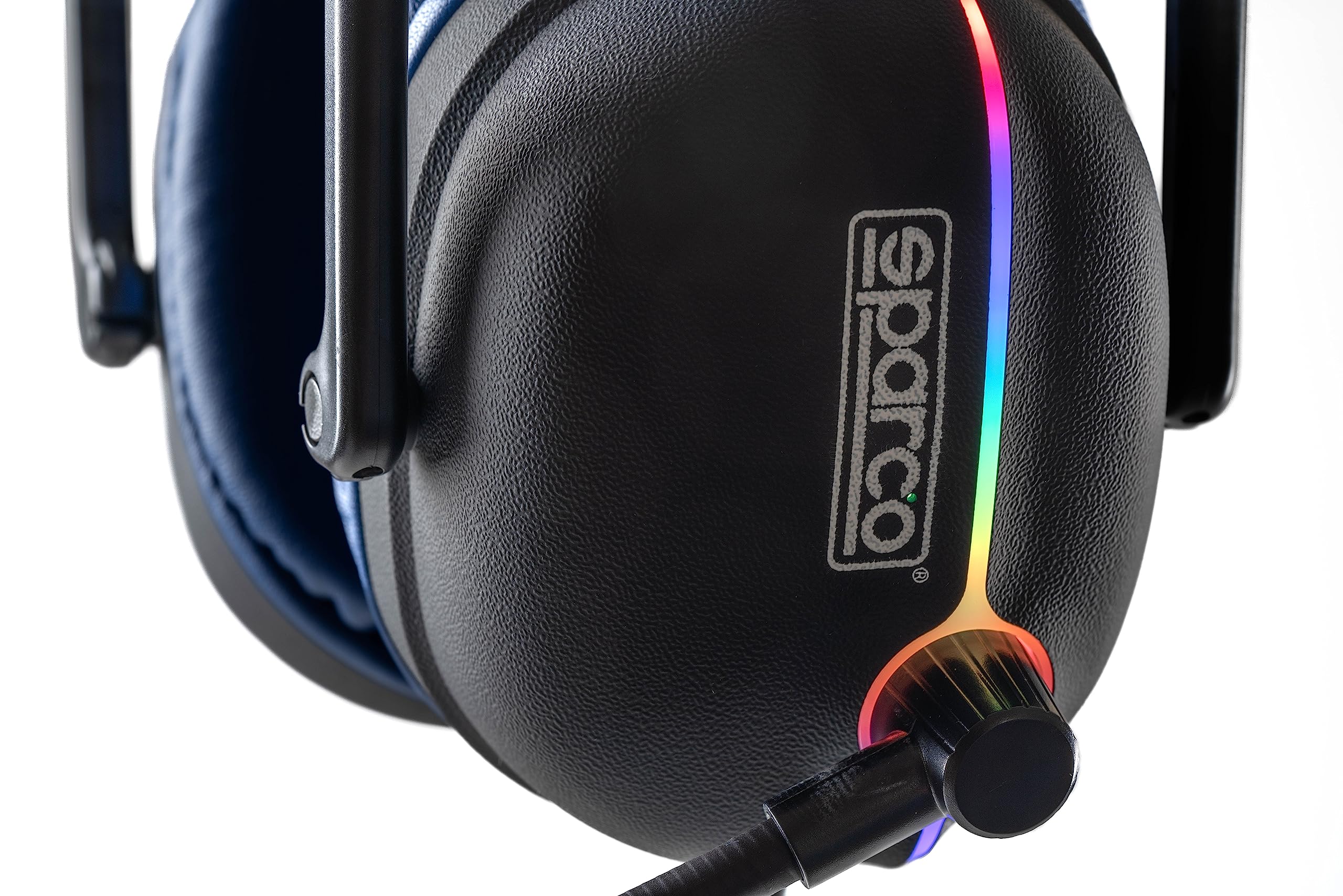 Celly, Cuffie con Filo Evo Grandprix Linea Sparco, Cuffie Over Ear Gaming, con Microfono Regolabile, Luci LED RGB, Cuffie Ergonomiche, con Doppio Connettore, Jack 3,5mm e USB-A