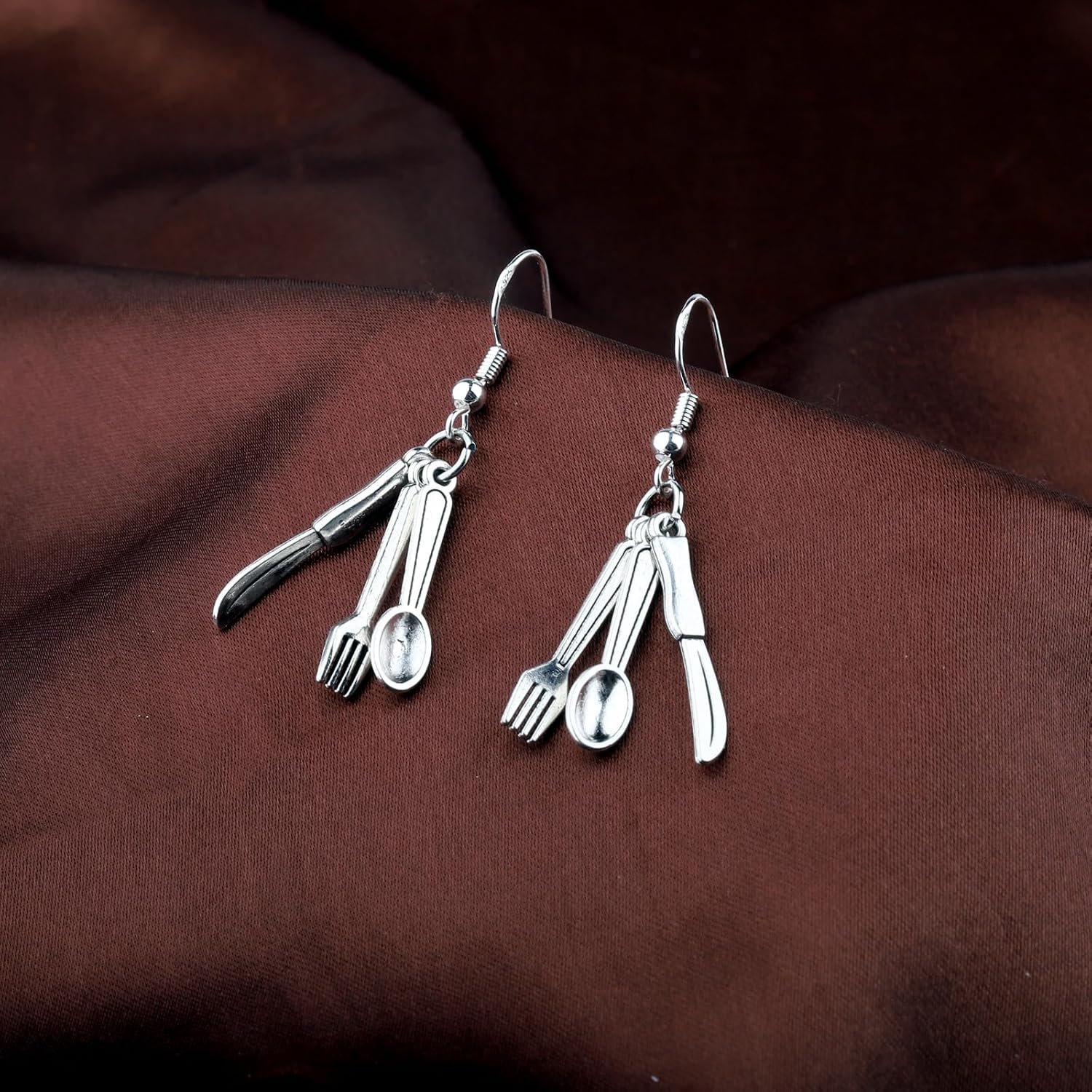 ENSIANTH Chef Gift Fork Earrings Baker-Funny Fork Spoon Knife Dangle Earrings Cook Baker-Cooking-Kitchen Chef Gifts